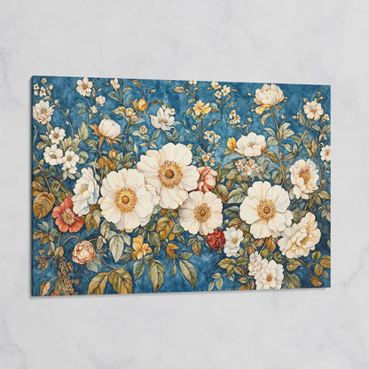 Vintage Botanical Spring Flowers Canvas Print on gallery wrap