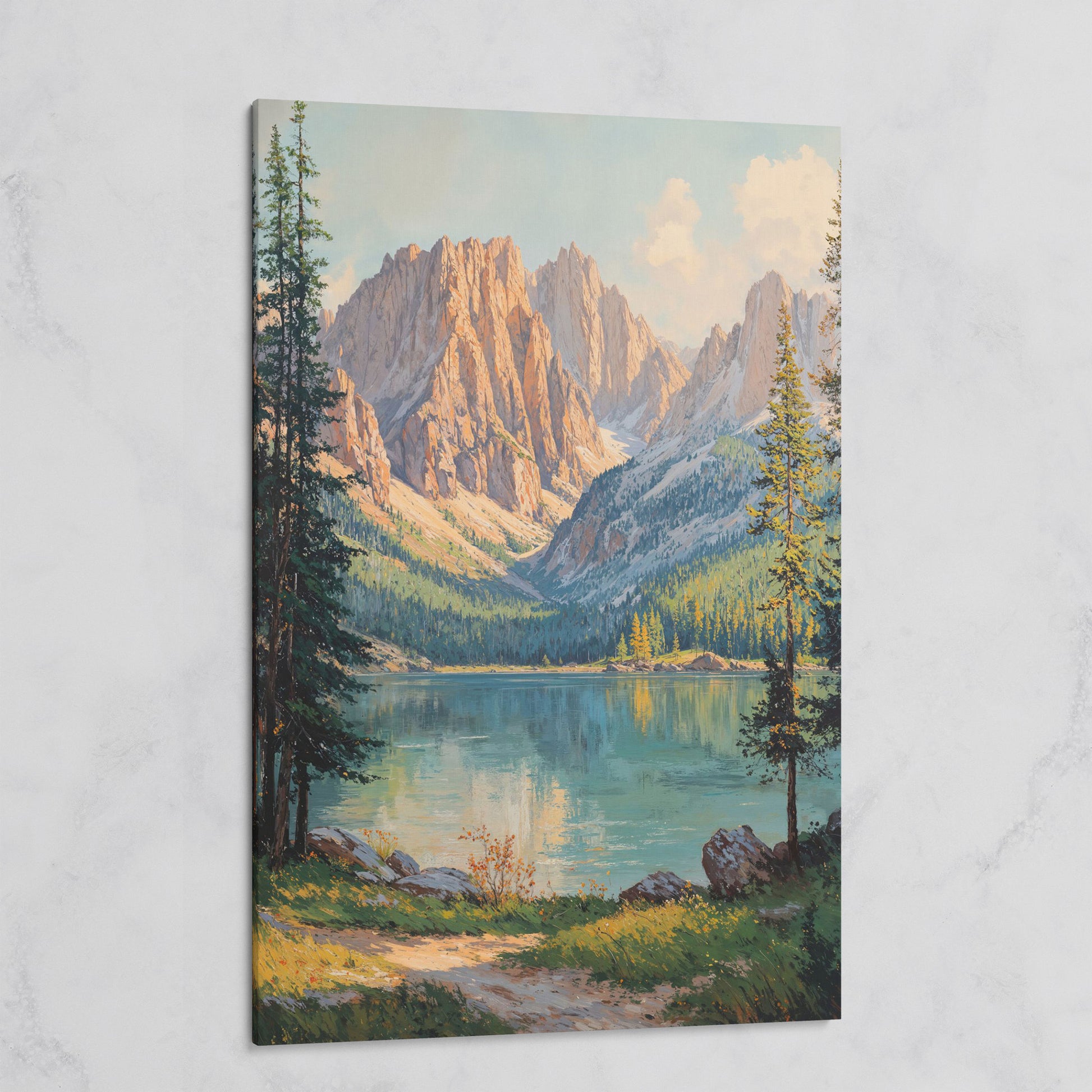 Serene Mountain Lake Canvas Print on gallery wrap