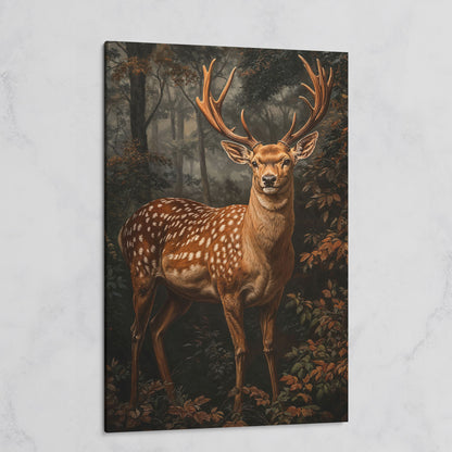 Deer in Enchanted Forest Canvas Print on gallery wrap