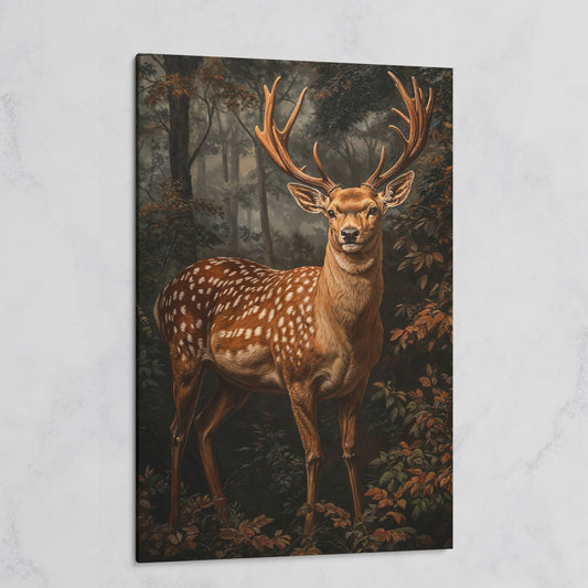 Deer in Enchanted Forest Canvas Print on gallery wrap