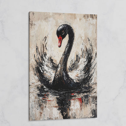 Black Swan Abstract Canvas Print on gallery wrap