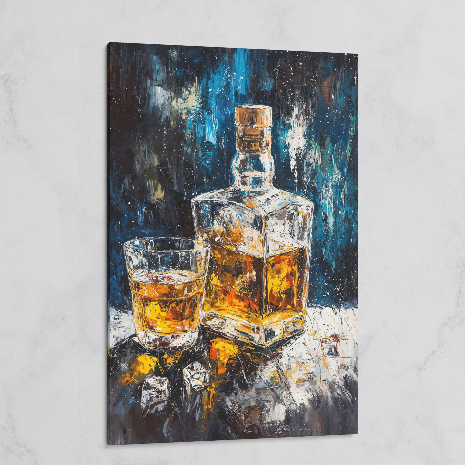 Whiskey in Decanter Canvas Wall Art on gallery wrap