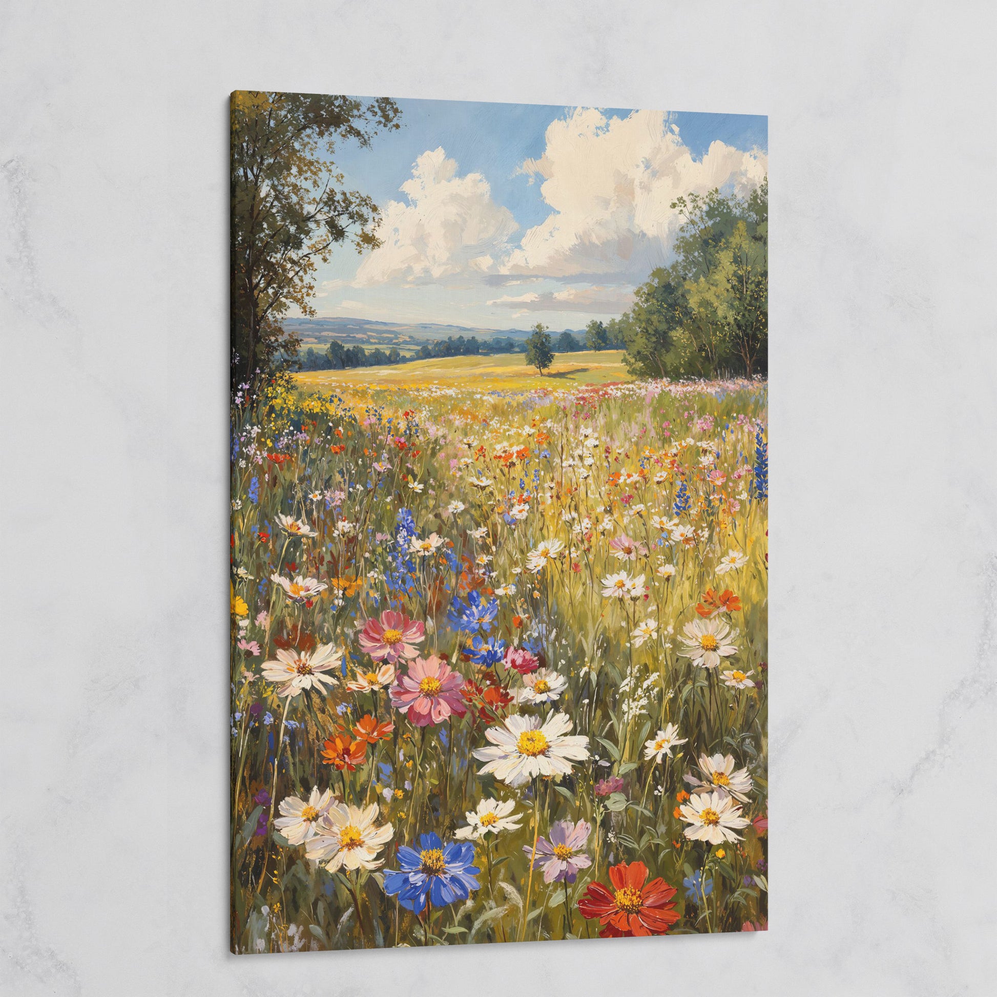 Spring Wildflower Meadow Canvas Print on gallery wrap