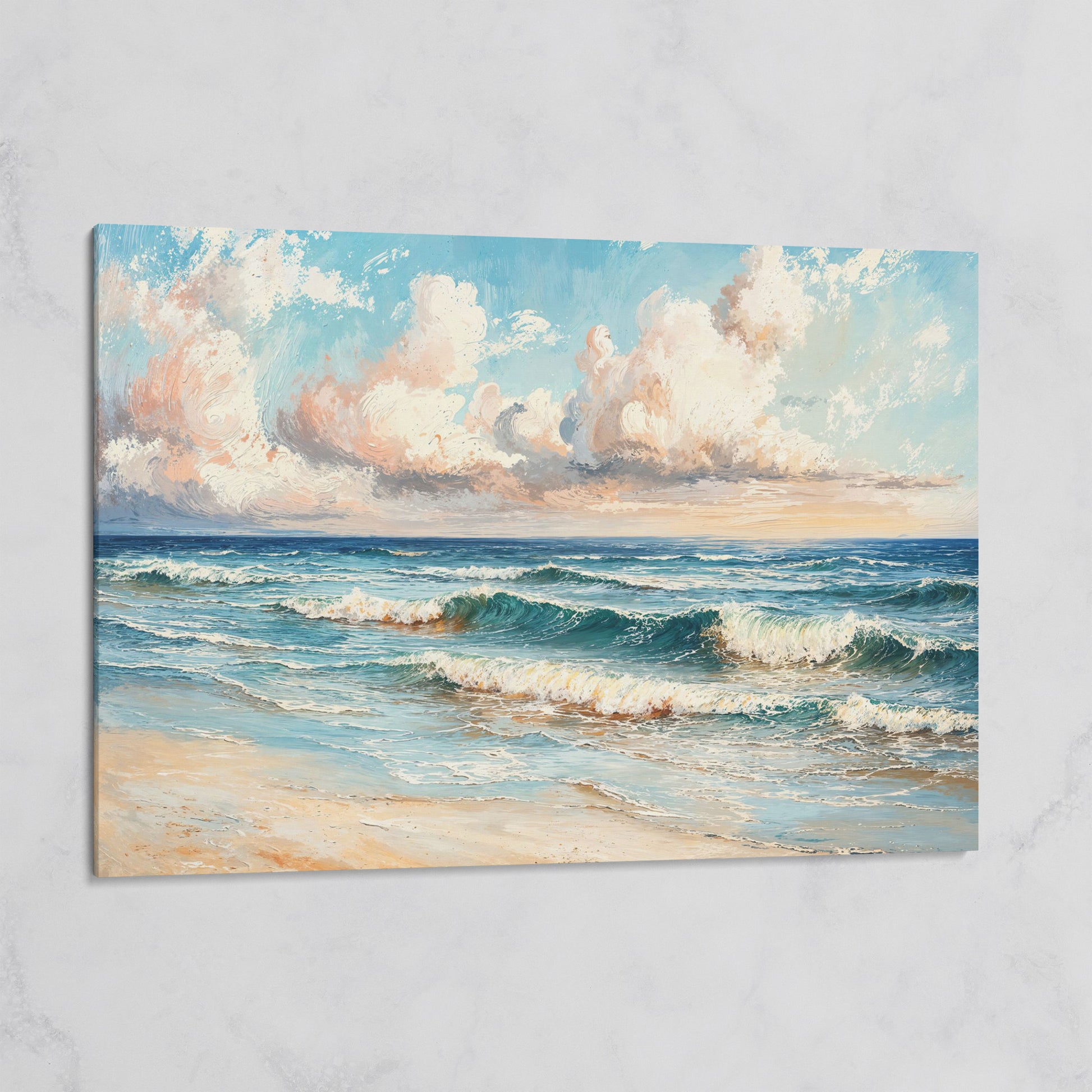 Coastal Seascape with Ocean Waves Canvas Print on gallery wrap
