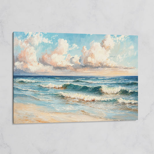 Coastal Seascape with Ocean Waves Canvas Print on gallery wrap