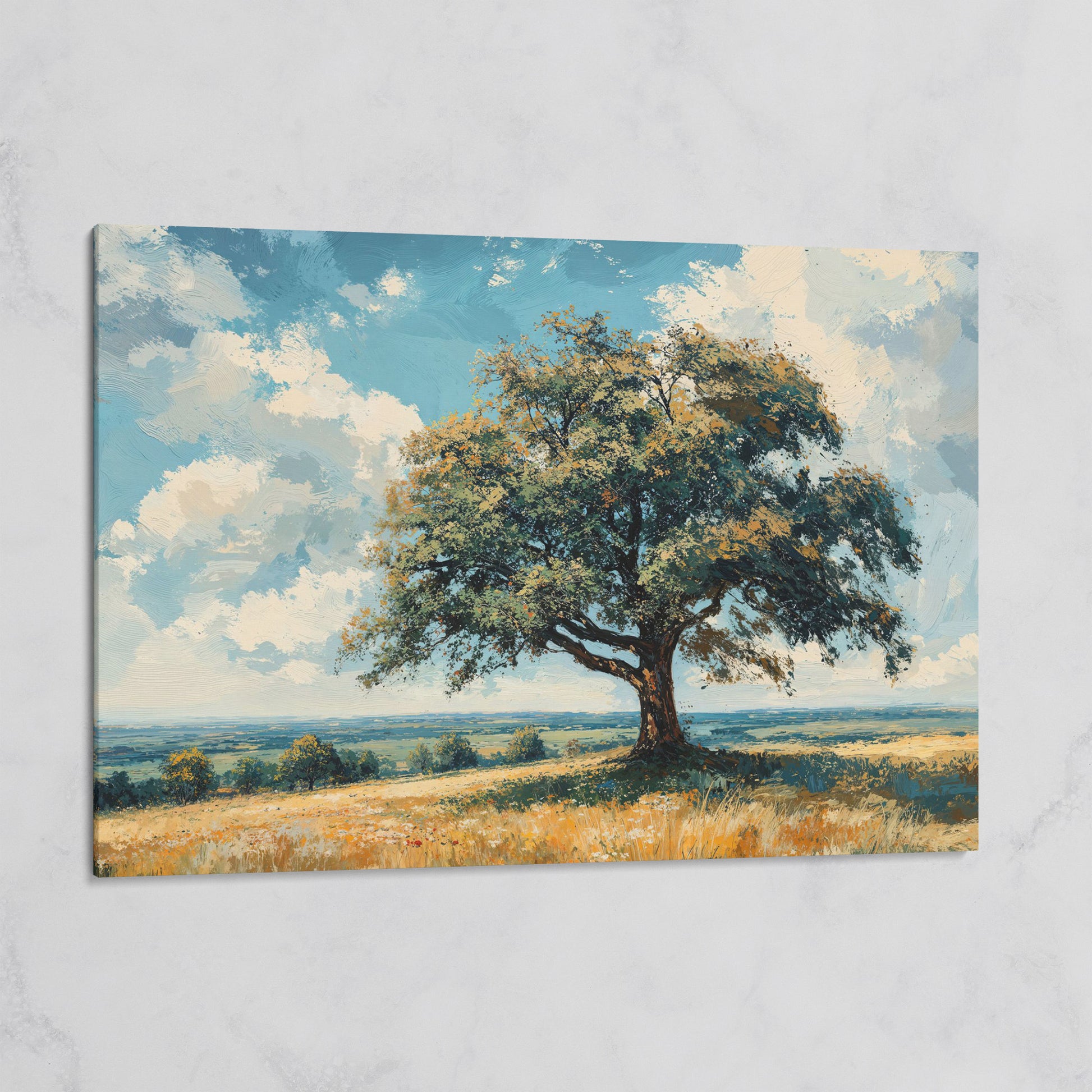 Majestic Tree Countryside Canvas Wall Art on gallery wrap