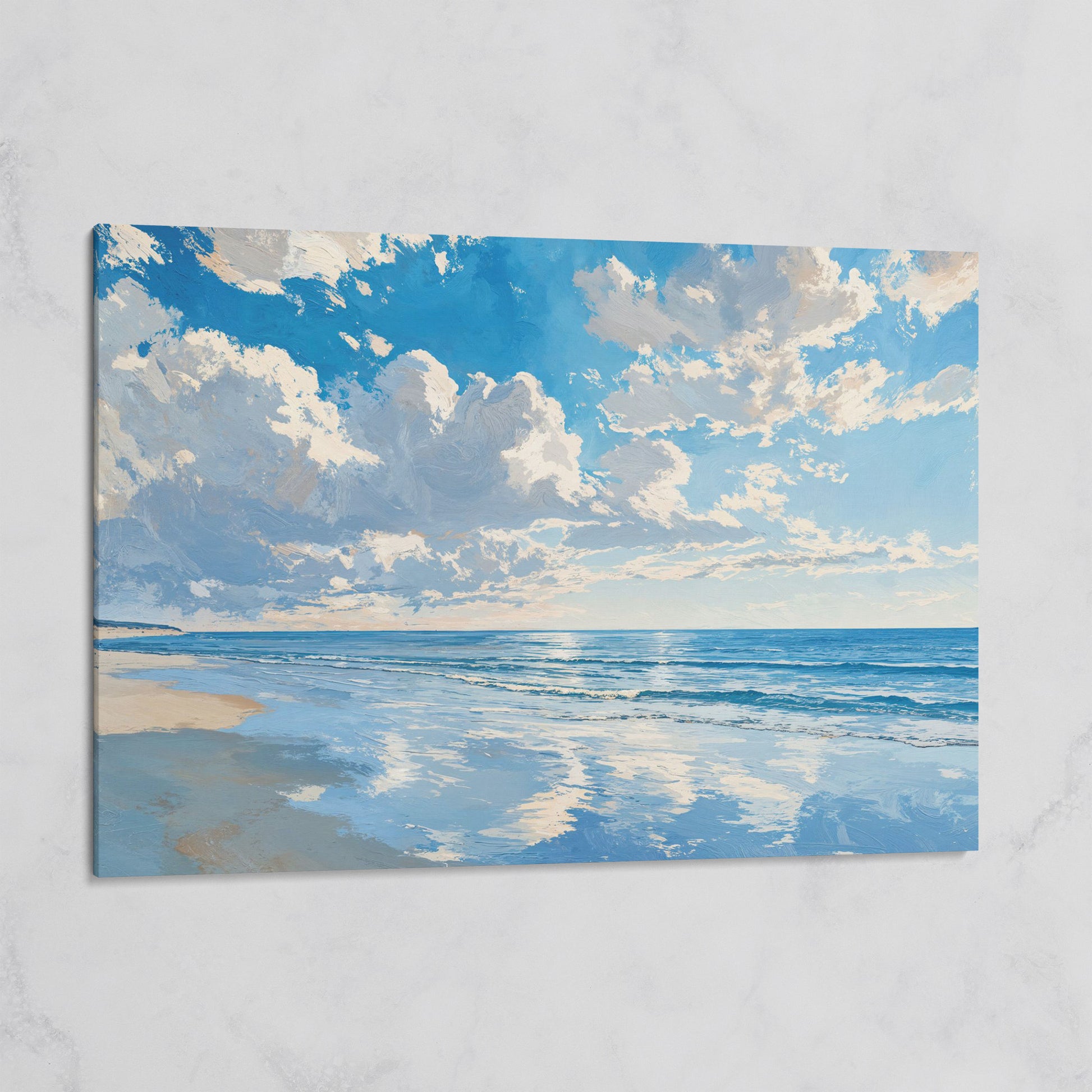 Minimalist Beach Landscape Canvas on gallery wrap