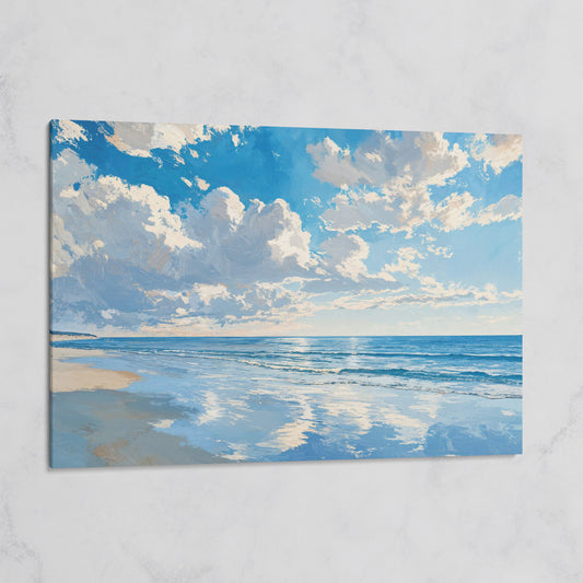 Minimalist Beach Landscape Canvas on gallery wrap