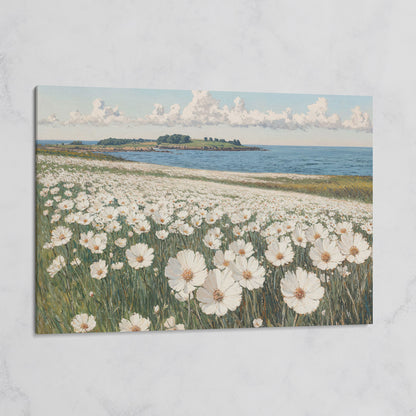 Wildflower Meadow by the Coast Canvas Print on gallery wrap