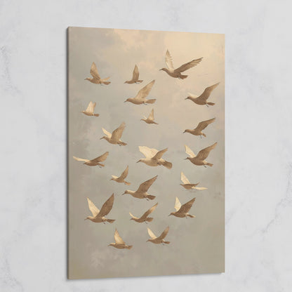 Flock of Birds Wildlife Canvas on gallery wrap