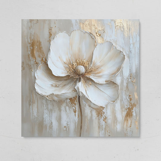 Minimalist Floral with Gold Accents Canvas on gallery wrap