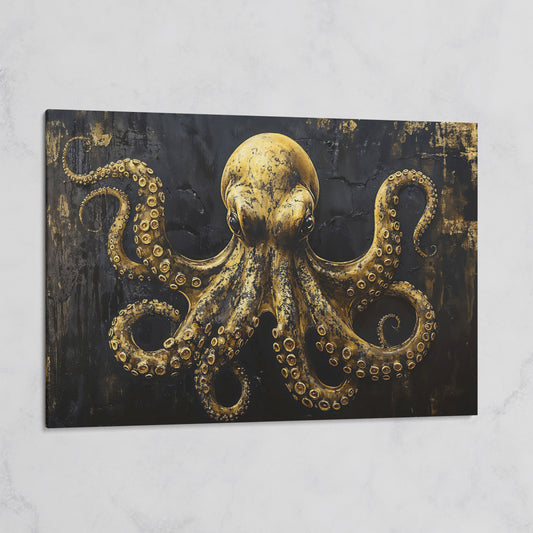 Gothic Octopus Canvas Wall Art on gallery wrap