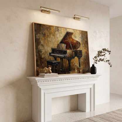 Classical Grand Piano Canvas in white oak floating frame