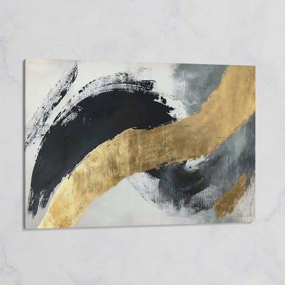 Black and Gold Abstract Canvas on gallery wrap