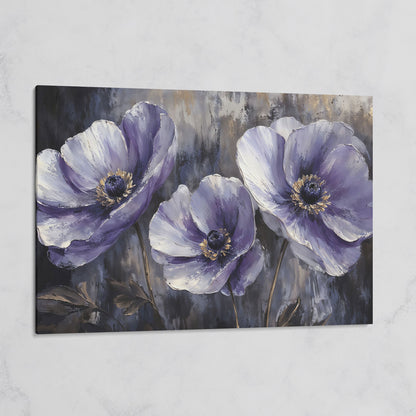 Purple Wildflowers Abstract Canvas on gallery wrap