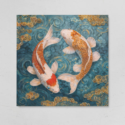 Koi Fish Yin Yang Canvas on gallery wrap