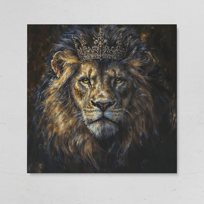 King Lion with Crown Canvas on gallery wrap