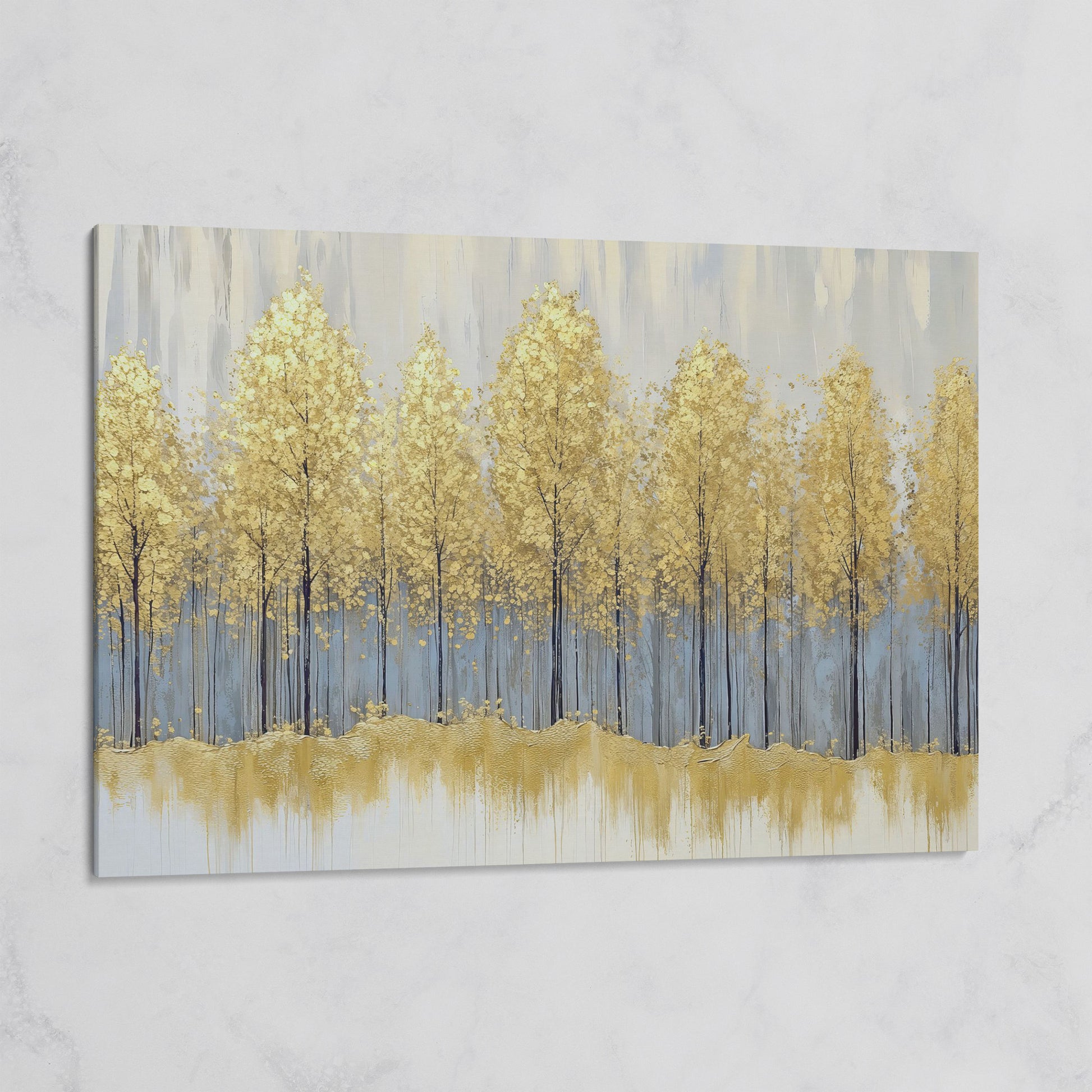 Golden Forest Landscape Canvas Print on gallery wrap