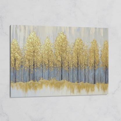 Golden Forest Landscape Canvas Print on gallery wrap