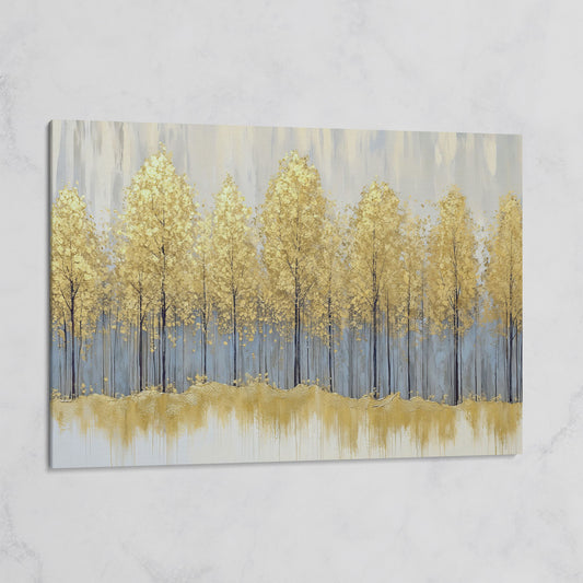 Golden Forest Landscape Canvas Print on gallery wrap