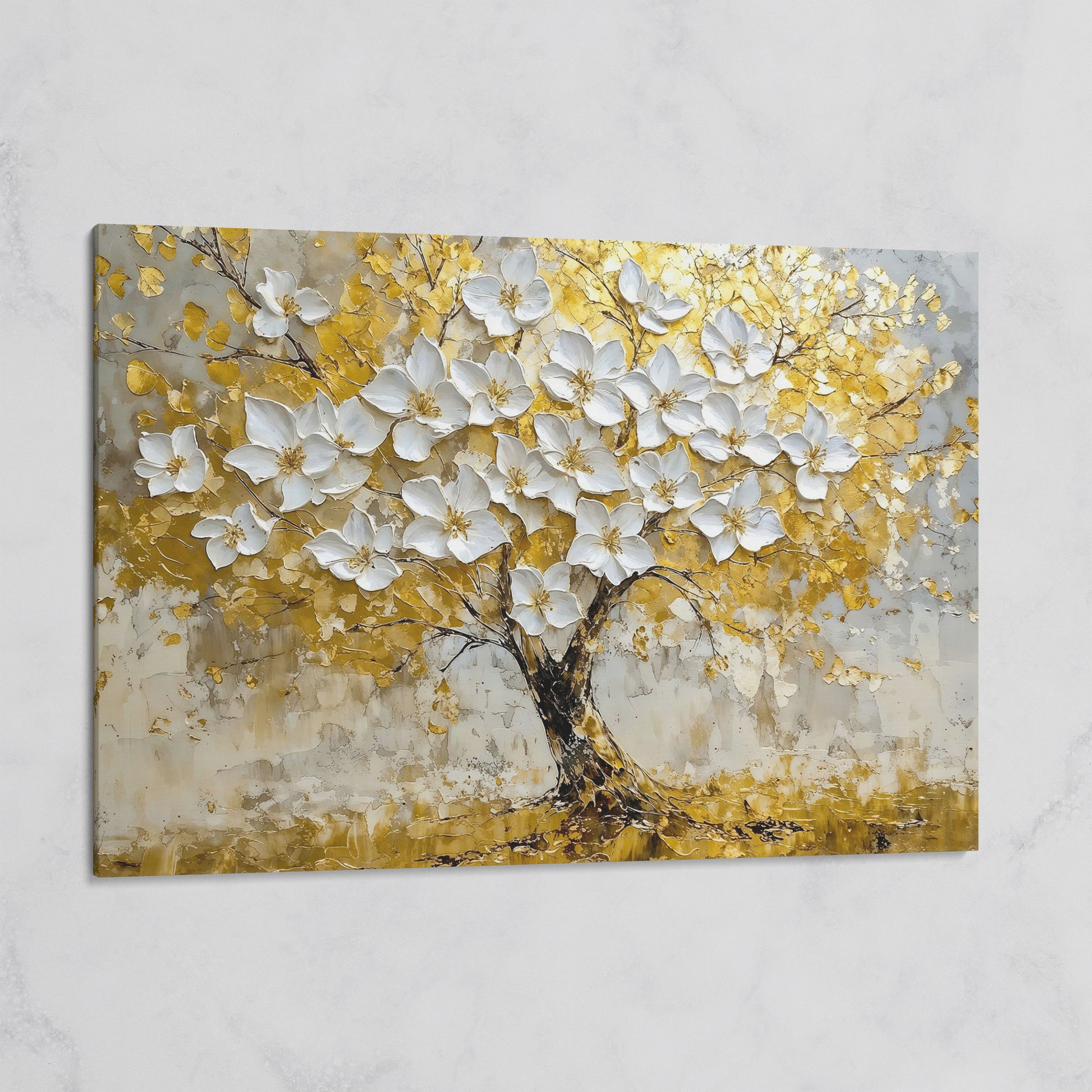 Golden Tree of Life Abstract Canvas on gallery wrap