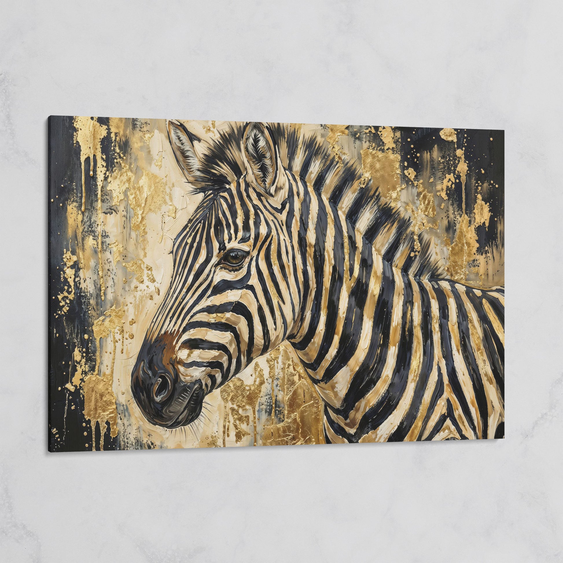 Zebra Close-Up Portrait Canvas Wall Art on gallery wrap