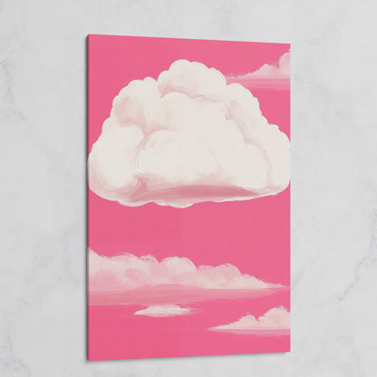 Pink Pastel Sky Canvas with Drifting Clouds on gallery wrap