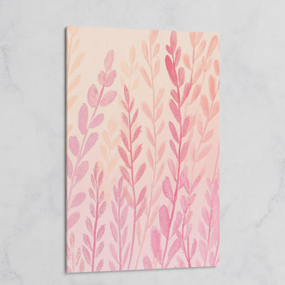 Pink Floral Canvas Print for Preppy Bedroom Decor on gallery wrap