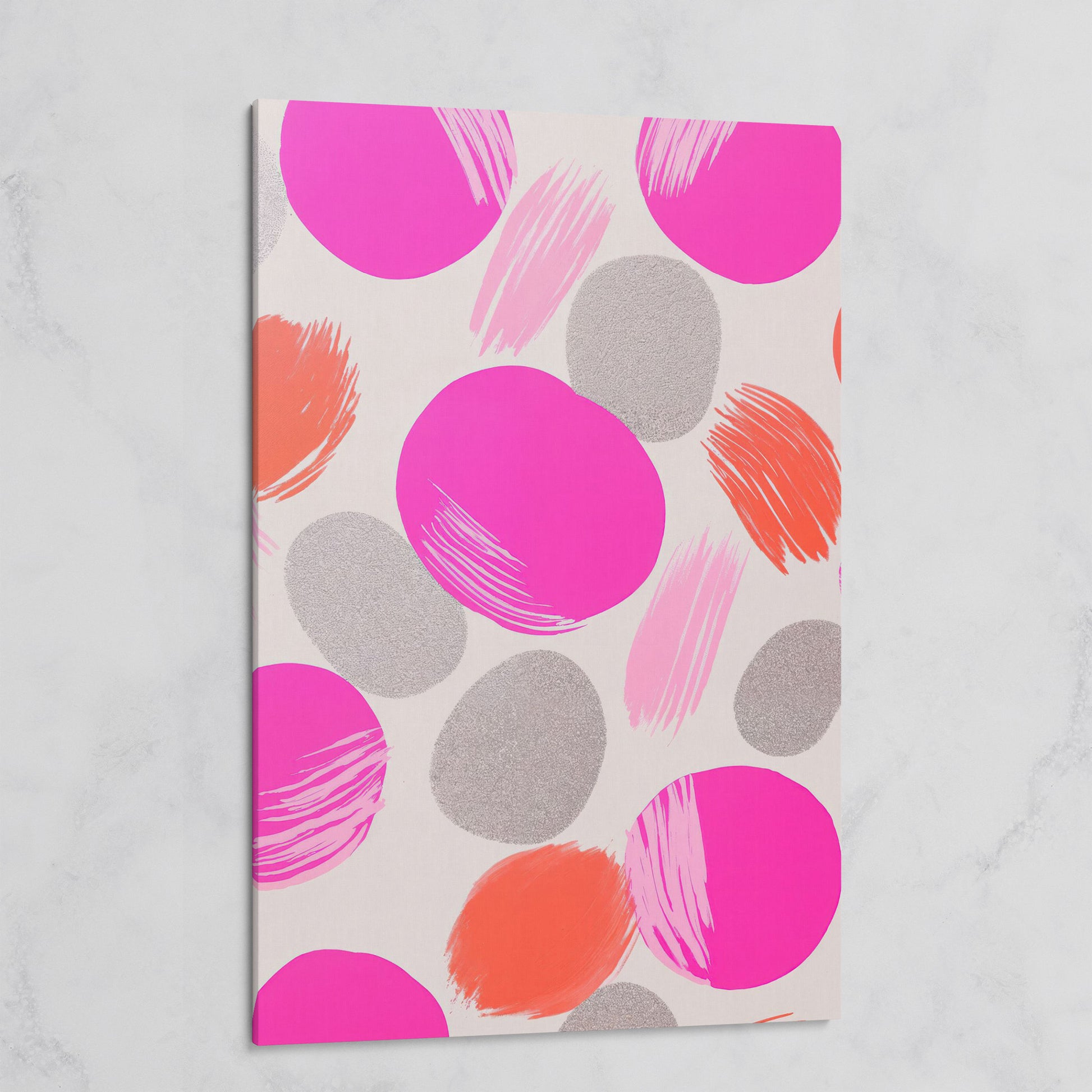 Pink Abstract Circles Canvas on gallery wrap