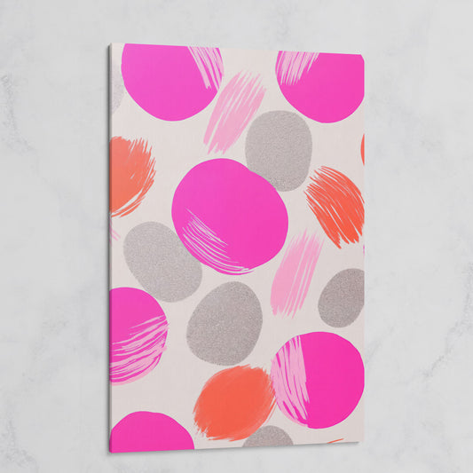 Pink Abstract Circles Canvas on gallery wrap