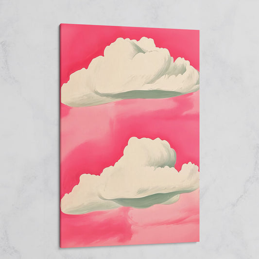 Pastel Pink Sky with Clouds Canvas on gallery wrap