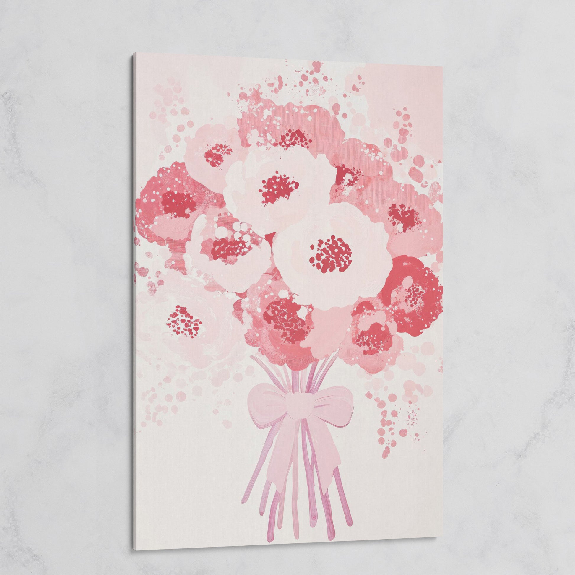 Pink Flower Bouquet Canvas Print on gallery wrap