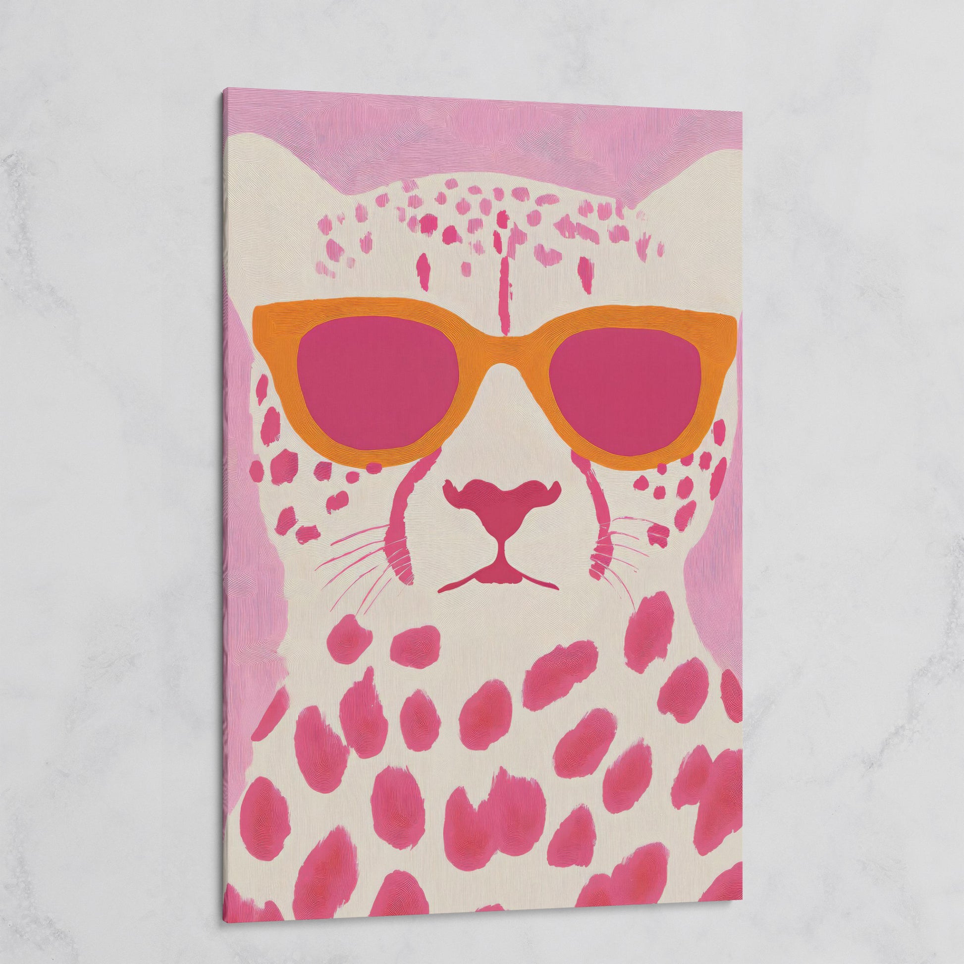 Quirky Cheetah in Sunglasses Canvas Print on gallery wrap