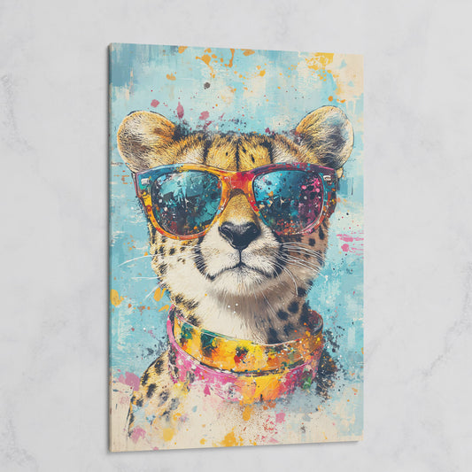 Cheetah in Sunglasses Canvas Print on gallery wrap