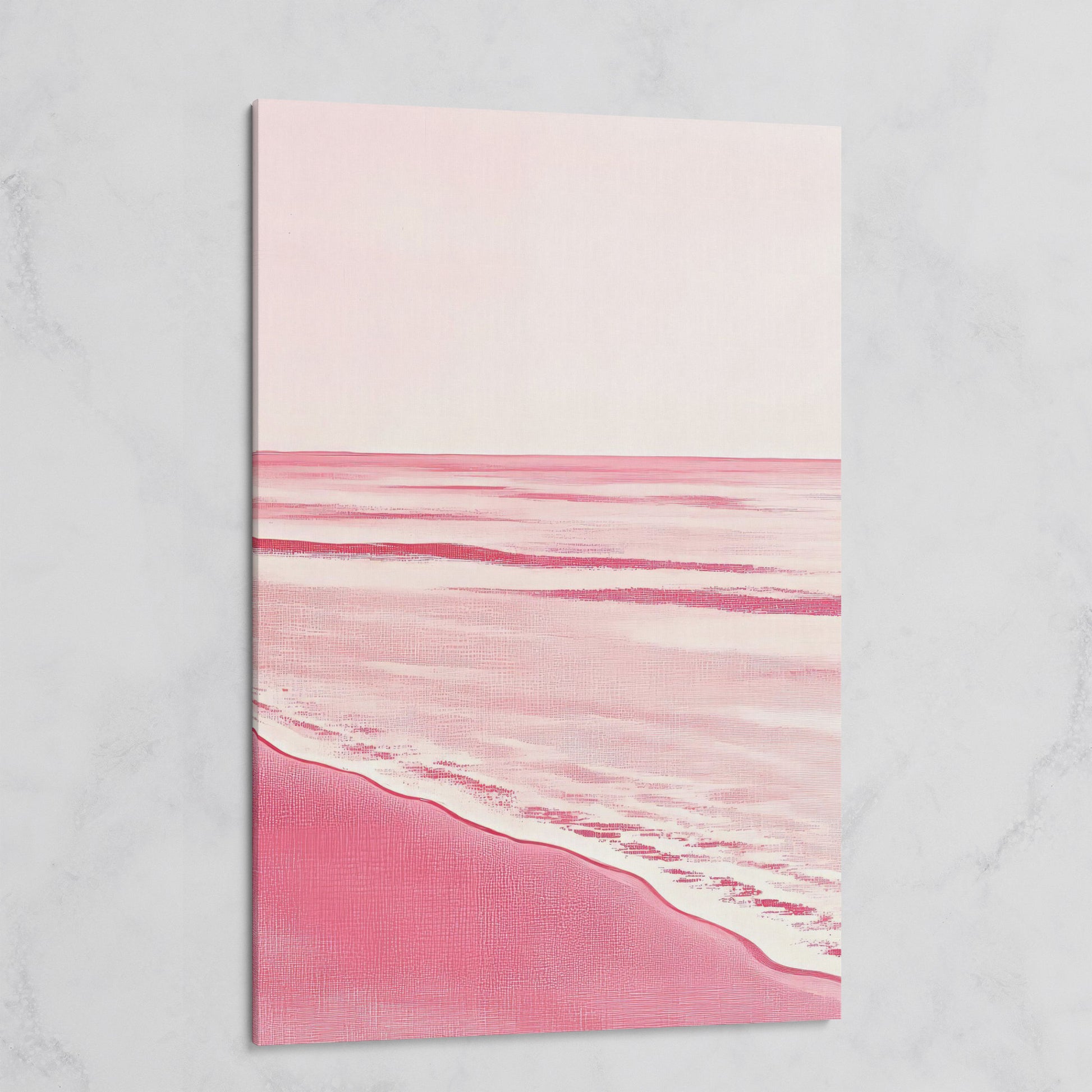 Abstract Pink Seascape Canvas Print on gallery wrap