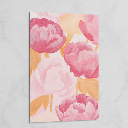 Pink Peonies All-Over Canvas Print on gallery wrap