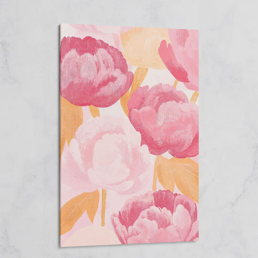 Pink Peonies All-Over Canvas Print on gallery wrap