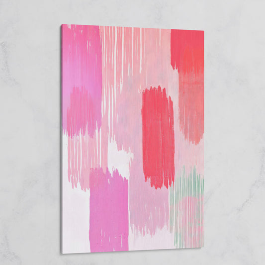 Pink Brushstrokes Canvas Print on gallery wrap