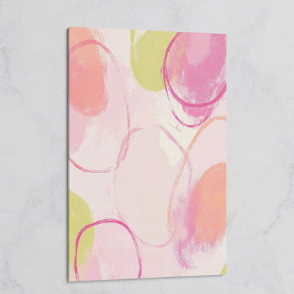 Abstract Pastel Pink and Green Canvas Print on gallery wrap