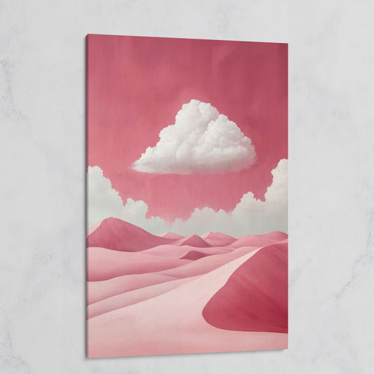 Pink Desert with Clouds Canvas Print on gallery wrap