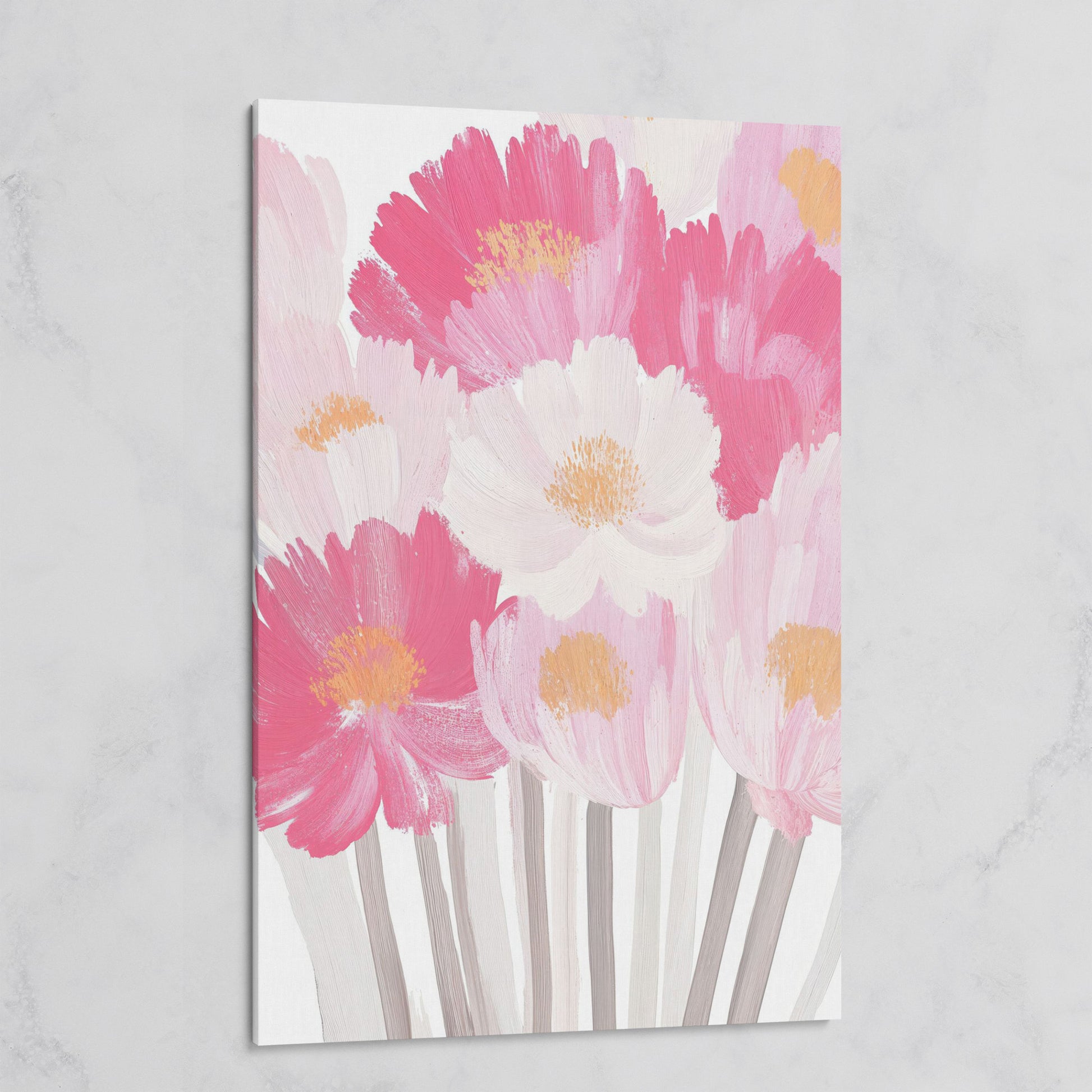 Pink Floral Bouquet Canvas Print on gallery wrap
