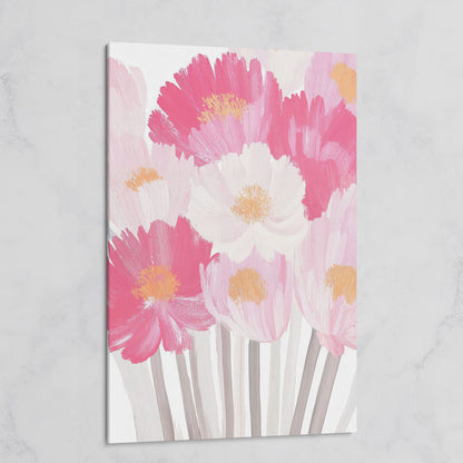 Pink Floral Bouquet Canvas Print on gallery wrap