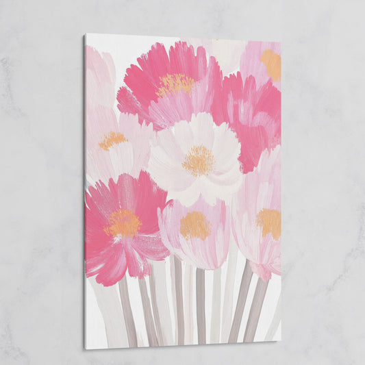 Pink Floral Bouquet Canvas Print on gallery wrap