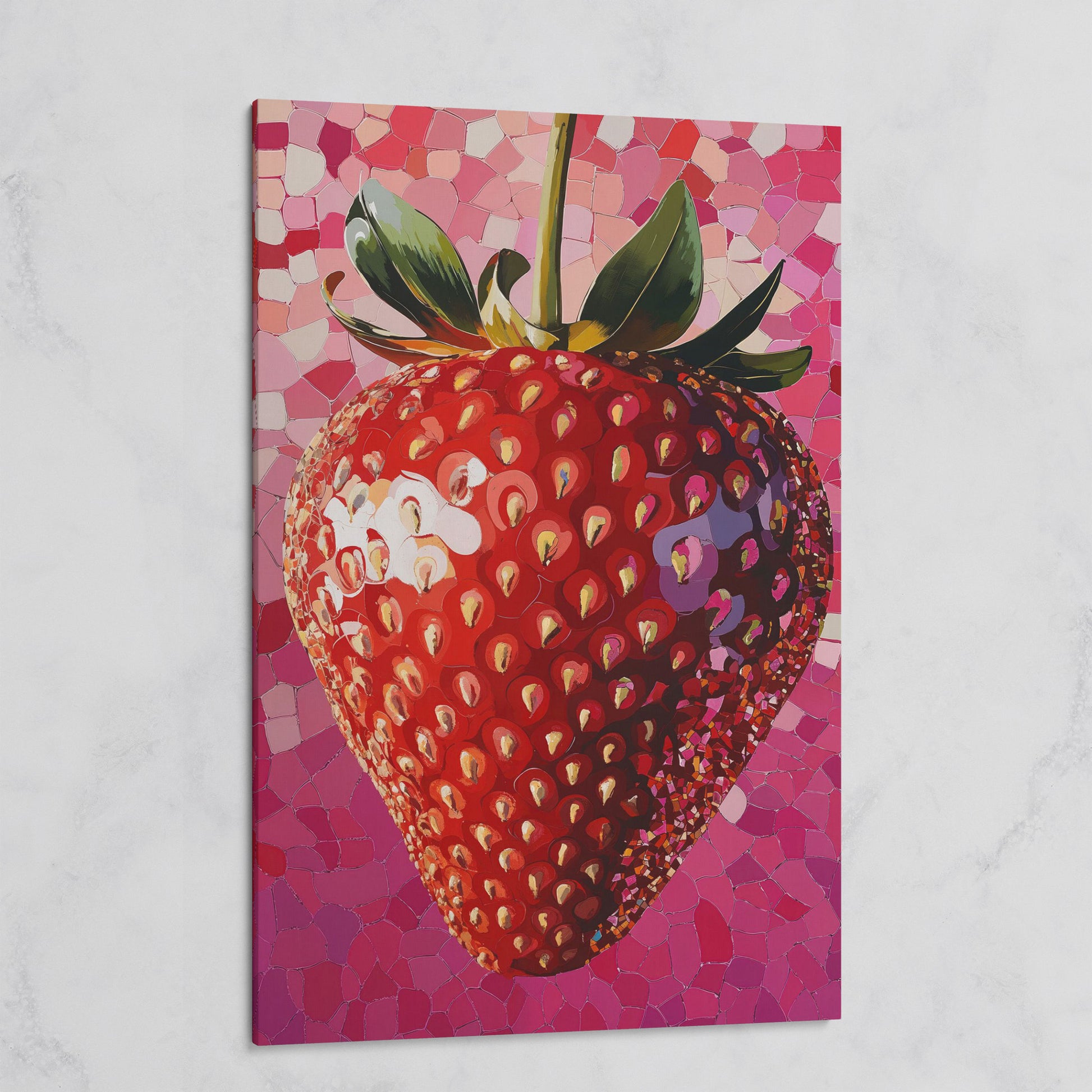 Strawberry Pop Art Canvas Print on gallery wrap