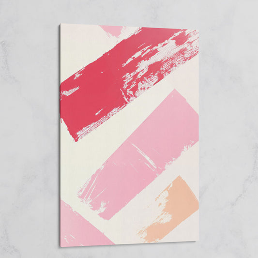 Pink Abstract Strokes Canvas Print on gallery wrap