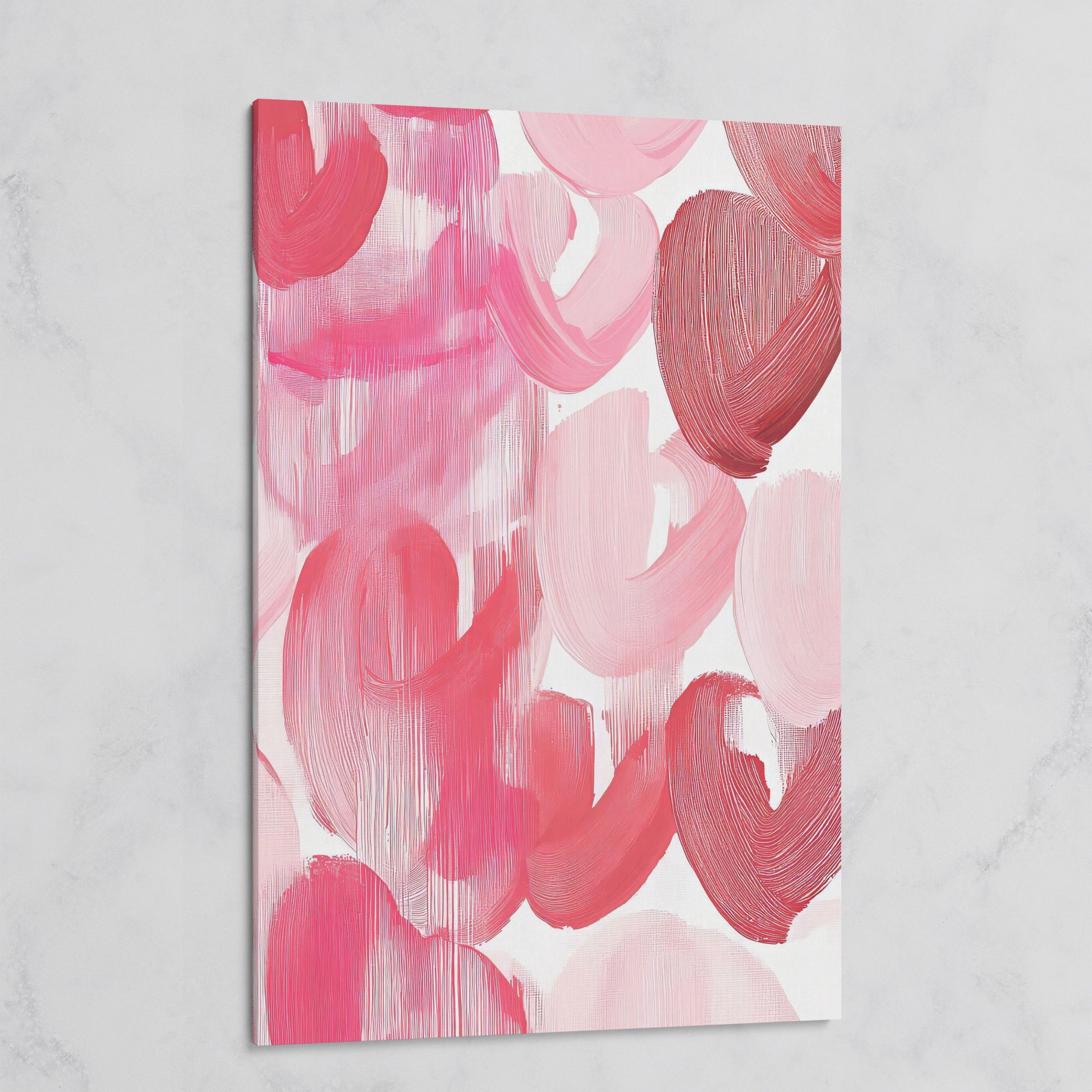 Abstract Pink Flowers in Soft Tones Canvas on gallery wrap