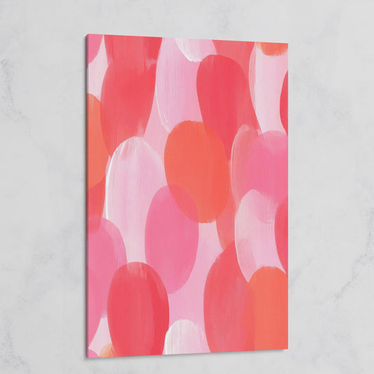 Abstract Pink Circles Canvas on gallery wrap