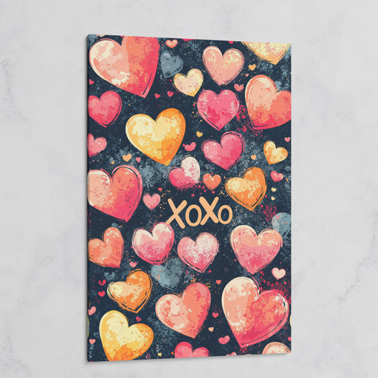 Colorful Hearts Canvas Print on gallery wrap