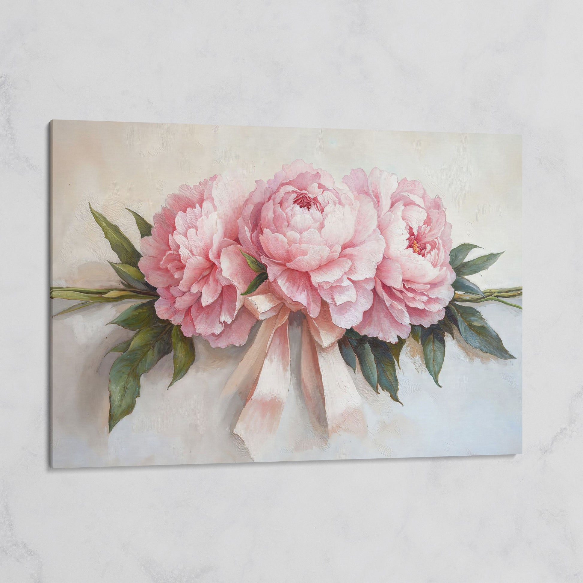 Elegant Peony Bouquet Canvas on gallery wrap