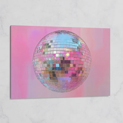 Pink Disco Ball Abstract Canvas on gallery wrap